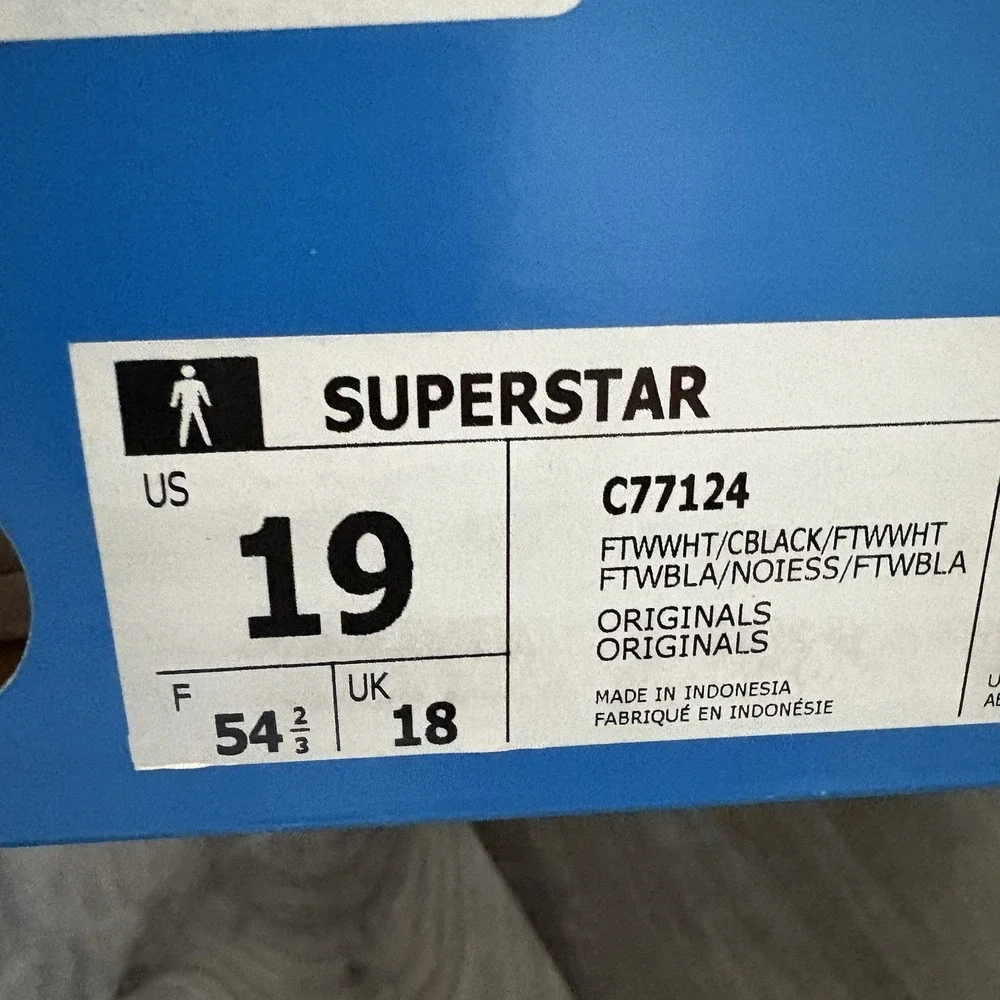 Adidas Superstar Men's size 19 custom large‎ size NEW in the box